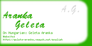 aranka geleta business card